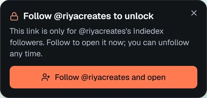 The follow to unlock prompt